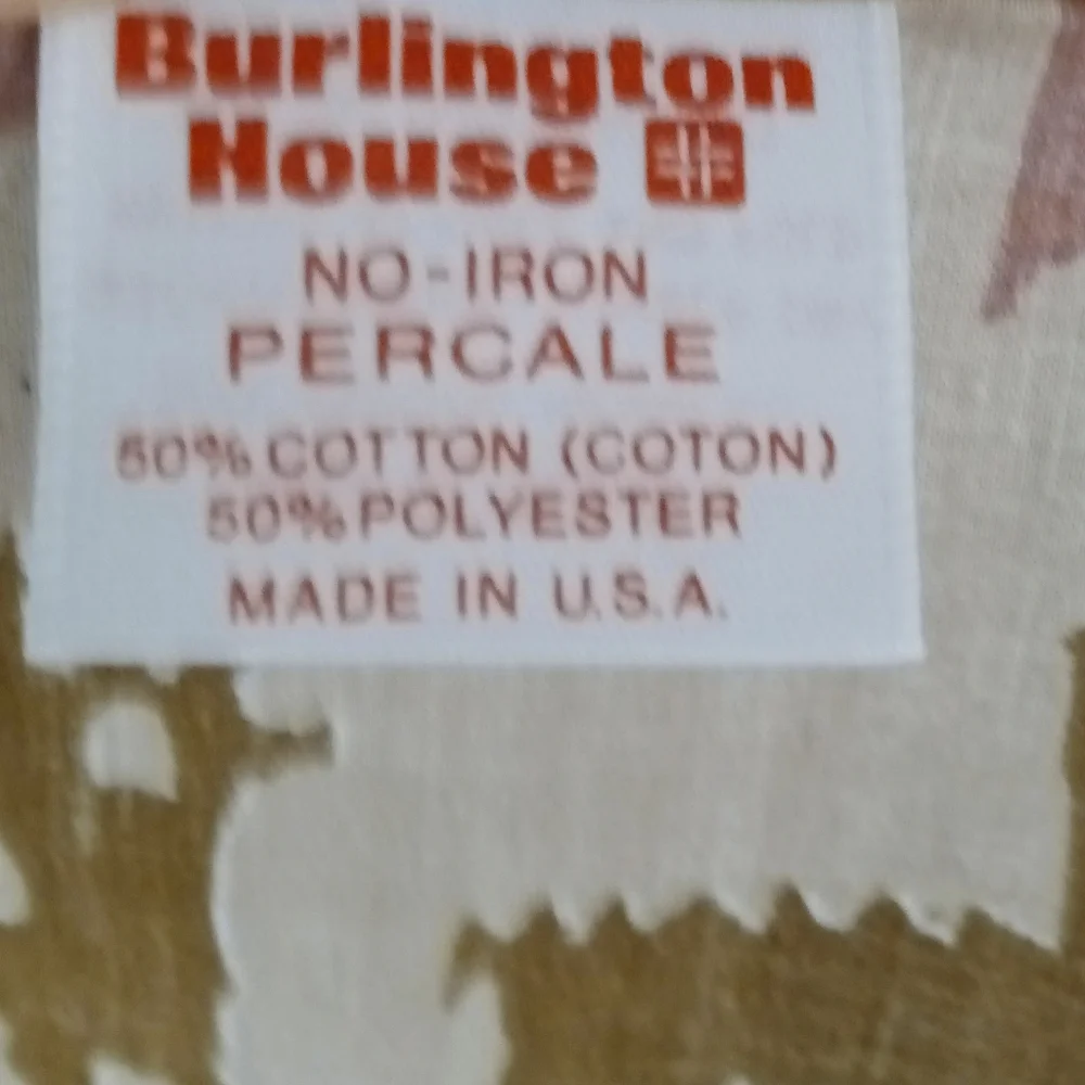 Vintage Full Flat Sheet Burlington Pueblo Southwest No-Iron Percale